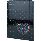 Папка-короб А4 на гумках Kite картон  ДЛЯ ТРУДА Hearts K22-213-01