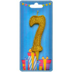 Свічка для торта Україна 'Цифра 7' золото