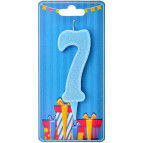 Свічка для торта Україна 'Цифра 7' блакитна (блиск)