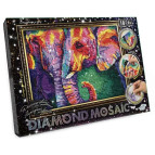 Алмазна мозаїка по номерам на холсті 20*30см DankoToys Слони DT DM-03-05