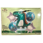 Повітряна кулька набір Happy Birthday 5шт фігурний Динозавр TZ-KL5006/1212-30