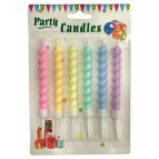 Свічки-набір для торта Party Candles 6 свічок по 7см Макарун 23997