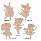 Заготовка для декорування Rosa Talent (ДВП) набір 5шт Балерини-1 з магнітною стрічкою 289050