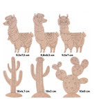 Заготовка для декорування Rosa Talent (ДВП) набір 6шт Лами та кактуси з магнітною стрічкою 289057