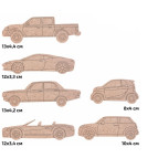 Заготовка для декорування Rosa Talent (ДВП) набір 6шт Машини-3 з магнітною стрічкою 289054