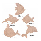 Заготовка для декорування Rosa Talent (ДВП) набір 5шт Морські мешканці-1 з магнітною стрічкою 289031