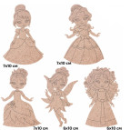 Заготовка для декорування Rosa Talent (ДВП) набір 5шт Принцеси-1 з магнітною стрічкою 289045