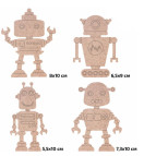 Заготовка для декорування Rosa Talent (ДВП) набір 4шт Роботи-1 з магнітною стрічкою 289048