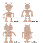 Заготовка для декорування Rosa Talent (ДВП) набір 4шт Роботи-2 з магнітною стрічкою 289049