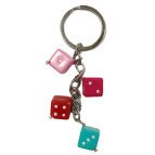 Брелок пластик. Гральні кубіки-кістки 4шт по 1см №3039