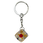 Брелок пластик. Ігральний кубік-кість 2см прозорий №2566