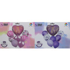 Повітряна кулька Лидер набір 8шт. різного розміру, Серце мармур. 2066-8