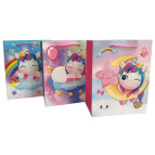 Пакет подарунковий паперовий 18*23*10см ООПТ Єдиноріг з аплікацією ZD-870/895-S