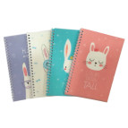 Зошит на спіралі А5 48л. пластикова обкладинка Лидер Rabbit 77560 в клітинку