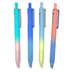 Перова ручка ЛИДЕР Двукольорова закрите перо, кнопка, капсула з чорнилом що стирається, асорті 7001М