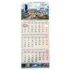 Календар настінний квартальний 2024 Контраст 30*71см на 3 спиралі (асорті)