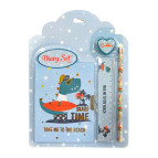 Блокнот с замком А6 50арк ЛІДЕР Дино + лінійка + олівець + гумка 64938-BF