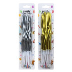 Свічки-набір для торта Party Candles 12 свічок по 13см Спираль золото та срібло А6/GB-T2119-95/378-1