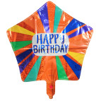 Повітряна кулька фольга Happy birthday Star 42*45см BBGS-023