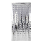 Набір святковий Лидер Фотозона шторка квадрат 1*2м Happy Birthday №13002-S (срібло)