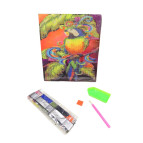 Алмазна мозаїка по номерам, картон 21*25см ООПТ з інструментом та мольбертом D21266 Папуга