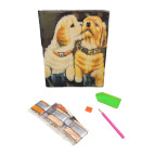 Алмазна мозаїка по номерам, картон 21*25см ООПТ з інструментом та мольбертом D21263 Песики