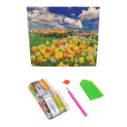 Алмазна мозаїка по номерам, картон 21*25см ООПТ з інструментом та мольбертом D21261 Тюльпани