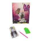 Алмазна мозаїка по номерам, картон 21*25см ООПТ з інструментом та мольбертом D21271 Цуценя з метеликом