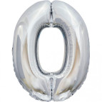 Повітряна кулька ООПТ Цифра-0 75см 1шт, срібло 8537s-0