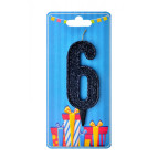 Свічка для торта Україна 'Цифра 6' чорна (блиск)