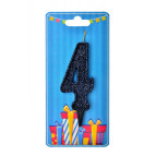 Свічка для торта Україна 'Цифра 4' чорна (блиск)