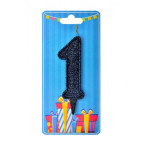 Свічка для торта Україна 'Цифра 1' чорна (блиск)