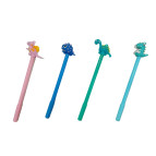 Кулькова ручка з насадкою Динозавр ЛИДЕР асорті, пише синім №100-А