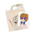 Сумка-шопєр бавовна, розмальовка, 38*42см ручка 60см ROSA Talent 220 г/кв.м Cute Girl N0003633