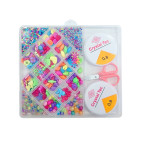 Набір бісеру та намистин у пластиковому футлярі Crystal Tec "Комірки квадратні" 19*20см №2455