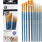 Набір пензлів Art Nation нейлон 10шт. імітация щетини BR5810