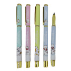 Перова ручка ЛИДЕР Кіт закрите перо, поршень - капсула, асорті 1668