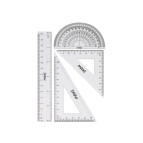 Лінійки-набір 4пр Maxi лінійка 15см + 2угольника + транспортир MX81307