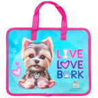 Папка-портфель А4 Kidis пластик на блискавці FC 14086 Live Love Bark