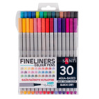 Капілярні ручки Santi лінер Fineliners набір різнокольорові 30шт 390995