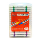 Маркер акриловий Aodemei двосторонній Acrylic Marker набір 48шт 6140-48 у пластиковому футлярі