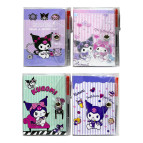 Блокнот 10*13,5см 60арк Лидер PVC Kuromi з ручкою, асорті 503766