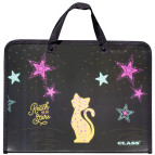 Папка-портфель 25,5*35см Class пластик на блискавці 5635-24C Star Cat