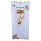 Свічка для торта золота Цифра-7 Party Candles 7см 031185-7з