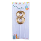 Свічка для торта золота Цифра-8 Party Candles 7см 031185-8з