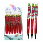 Кулькова ручка з камінцями Crystal Червона Квітка поворотна 8170-2