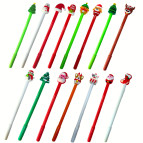 Гелева ручка з насадкою Новорічний Мікс 2025, пише синім №13528/13529/13532/13533