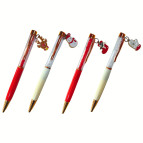 Кулькова ручка з насадкою Новорічна-брелок з камінцями Crystal, поворотна пише синім №13533/9030