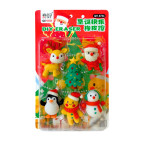 Гумка-ластик 3D Eraser Набір 6шт Новий рік мікс №8746