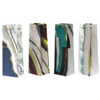 Пакет подарунковий паперовий 35*12*9см Пляшковий з глітером №6003-В